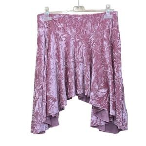 Pink crushed velvet skirt, large, asymmetric hem, balletcore, coquette, pastel